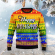LGBT Gay Pride Happy Holigays Ugly Christmas Sweater, All Over Print Sweatshirt