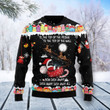 Black Cat Sleigh Christmas Ugly Christmas Sweater, All Over Print Sweatshirt