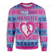 I Wear Pink For My Sister Breast Cancer Awareness Ugly Christmas Sweater, All Over Print Sweatshirt