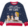 Personalized I Have Plans With My Cat Ugly Christmas Sweater, All Over Print Sweatshirt