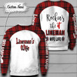 Personalized Custom Name Lineman's Wife Ugly Christmas Sweater, All Over Print Sweatshirt
