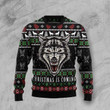 Honor Wolf Black Ugly Christmas Sweater, All Over Print Sweatshirt
