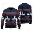 Reindeer Funny Reindeer Pose Blue Ugly Sweater