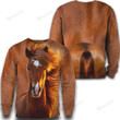 Nature Brown Horse Ugly Christmas Sweater, All Over Print Sweatshirt