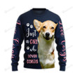 A Girl Who Loves Corgi Ugly Christmas Sweater, All Over Print Sweatshirt