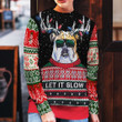 Let It Glow Bulldog Ugly Christmas Sweater, All Over Print Sweatshirt