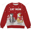 Personalized Cat Mom Ugly Christmas Sweater, All Over Print Sweatshirt