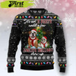 English Bulldog Show Up Christmas Ugly Sweater
