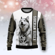 Rescued Siberian Husky Ugly Christmas Sweater, All Over Print Sweatshirt