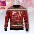 Giraffe Makes Me Happy Ugly Christmas Sweater, All Over Print Sweatshirt
