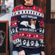 Best Papillon Dad Ever Ugly Christmas Sweater, All Over Print Sweatshirt