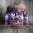 Nature Violet Horse Ugly Christmas Sweater, All Over Print Sweatshirt