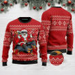 Santa Riding Dachshund Ugly Christmas Sweater 3D