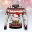 Believe In Baseball Swing Through The Snow Ugly Christmas Sweater, All Over Print Sweatshirt