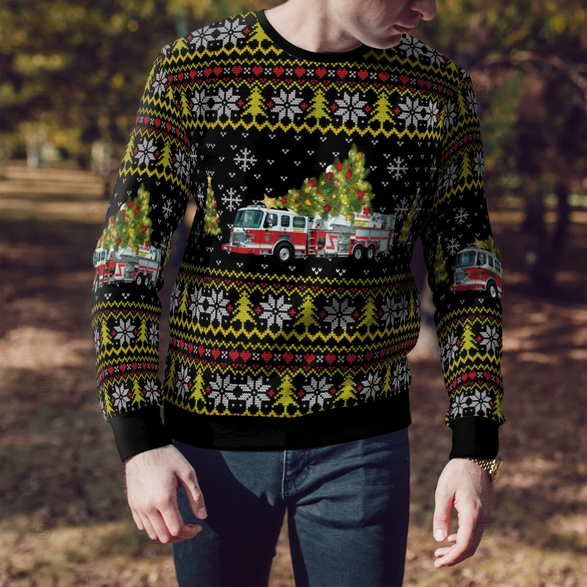 New York Buffalo Fire Department Ugly Christmas Sweater, All Over Print Sweatshirt