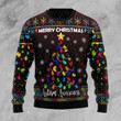 Christmas Tree Autism Awareness Ugly Christmas Sweater, All Over Print Sweatshirt