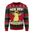Merry Christmas Gearhomies Chicken Pew Pew Madafakas Funny Chicken Gangster Ugly Christmas Sweater, All Over Print Sweatshirt