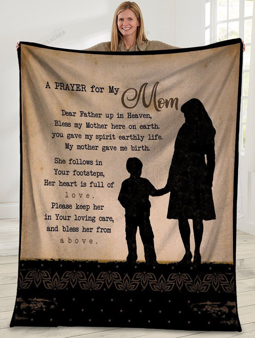 A Prayer For My Mom Mom And Son Ultra Soft Cozy Plush Fleece Blanket