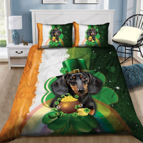 Dachshund St Patrick's Day Cotton Bed Sheets Spread Comforter Duvet Cover Bedding Sets