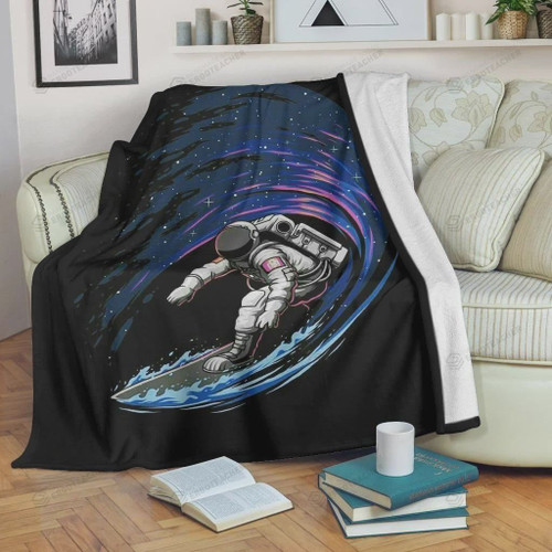 Astronaut Galaxy Sherpa/ Fleece Blanket, Perfect Gifts For Son, Boyfriend, Wife, Mom, Lover On Valentine, Mother's Day, Birthday, Anniversary, Picnic Blanket Travel Blanket Sofa Blanket