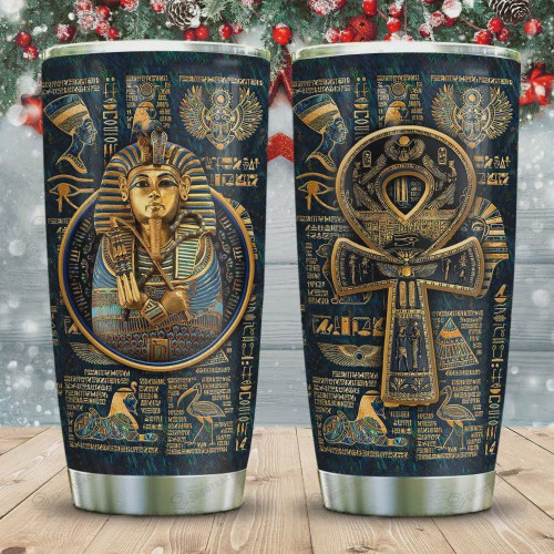 Ancient Egypt Pharaoh Tumbler Cup Stainless Steel Vacuum Insulated Tumbler 20 Oz Best Gifts For Birthday Christmas Thanksgiving Tumbler For Coffee/ Tea With Lid, Unique Tumbler