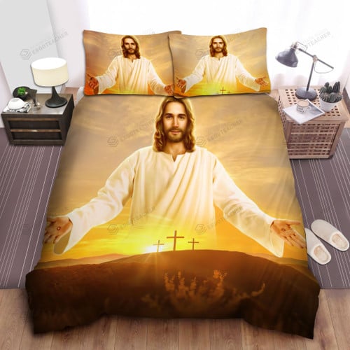 3 Crosses Of Christ Bed Sheets Spread  Duvet Cover Bedding Sets