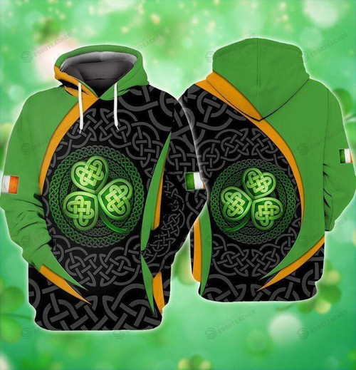 Black Celtic St Patrick 3D All Print Hoodie, Zip- Up Hoodie