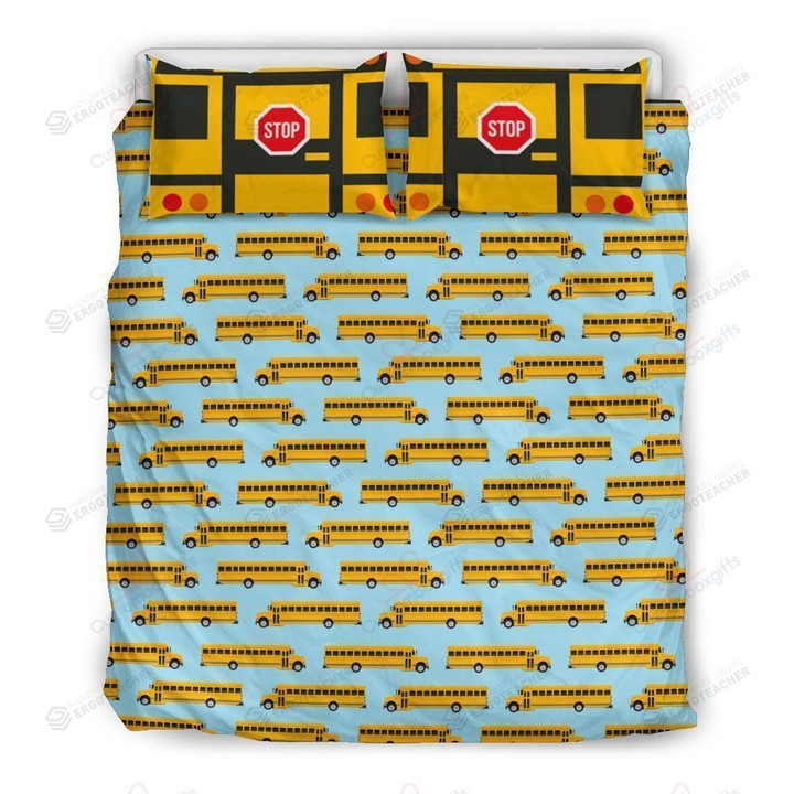 School Bus Pattern Ver 1 Bedding Set (Duvet Cover & Pillow Cases)