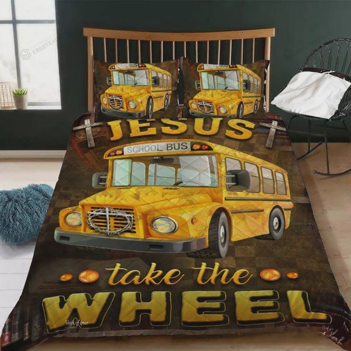 School Bus Driver Jesus Take The Wheel  Bed Sheets Spread  Duvet Cover Bedding Sets