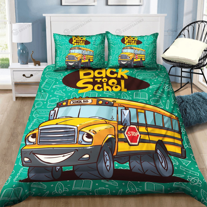School Bus Driver Back To School  Bed Sheets Spread  Duvet Cover Bedding Sets