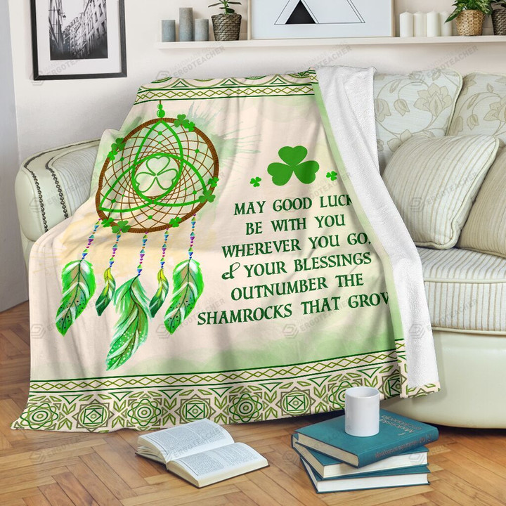 Dreamcatcher Blanket St Patrick's Day Blanket Be With You Shamrock Blanket Gifts For Patricks Day Gifts For Irish Ireland Celebration Blanket