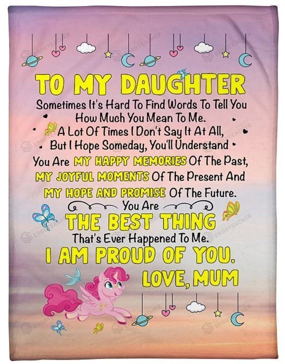 Personalized Unicorn To My Daughter From Mom You Are My Happy Memories Of The Past Sherpa Fleece Blanket Great Customized Blanket Gifts For Birthday Christmas Thanksgiving