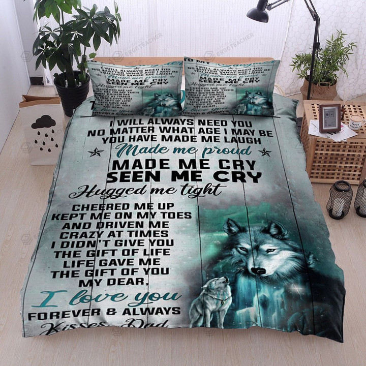 Personalized Wolf To My Daughter Made Me Proud Made Me Cry Seen Me Cry  Bed Sheets Spread  Duvet Cover Bedding Sets