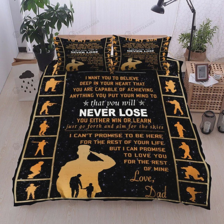 Personalized Family To My Son Anything You Put In Your Mind To Do That You Will Never Lose Forever And Always Love You  Bed Sheets Spread  Duvet Cover Bedding Sets