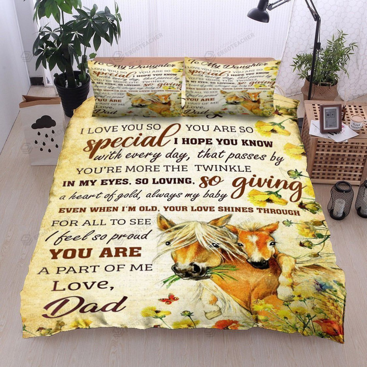 Personalized Horse To My Daughter You Are So Special Even When I'm Old, Your Love shines Through For All To See  Bed Sheets Spread  Duvet Cover Bedding Sets