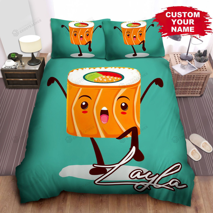 Personalized Kungfu Sushi Cartoon Character Bed Sheet Spread  Duvet Cover Bedding Sets