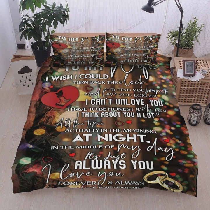 Personalized Family To My Wife All The Time Night, Morning In The Middle Of The Day I'm Always Think About You I Love You  Bed Sheets Spread  Duvet Cover Bedding Sets