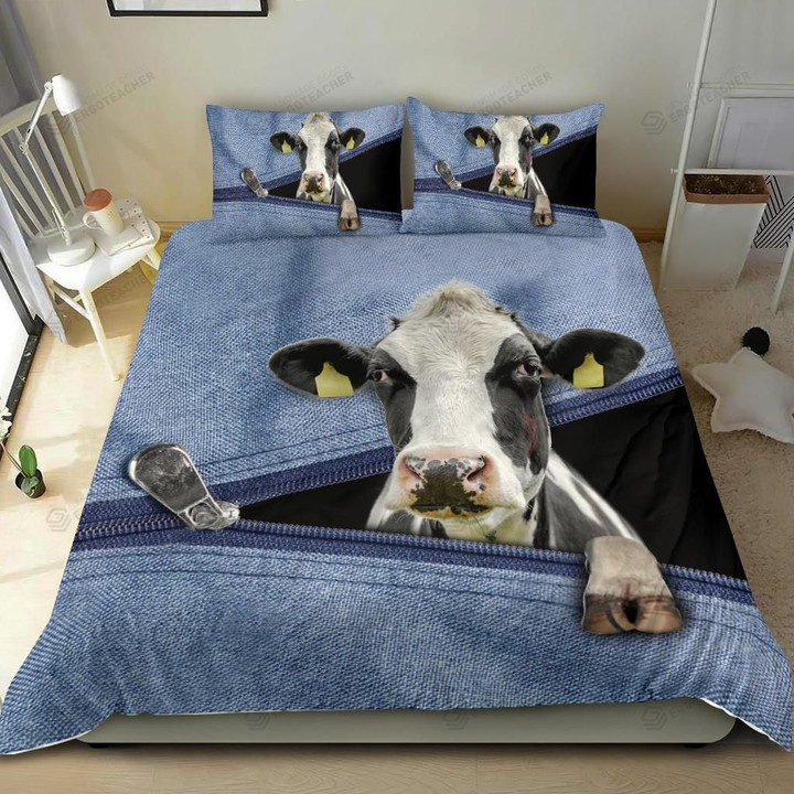 Cow Jean Pattern Bed Sheets Spread  Duvet Cover Bedding Sets