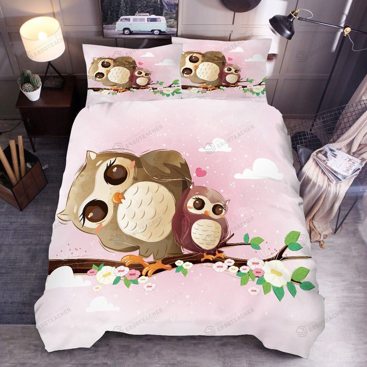 Lovely Owl Bedding Set Bed Sheet Duvet Cover Bedding Sets