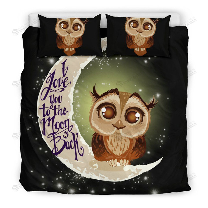 Owl I Love You To The Moon And Back  Bed Sheet Duvet Cover Bedding Sets