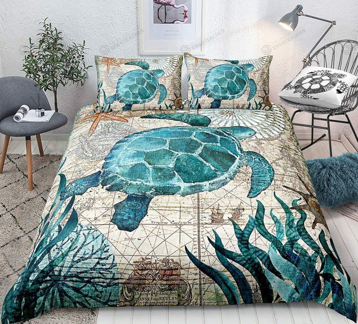 Turtle Vintage Bed Sheets Duvet Cover Bedding Sets