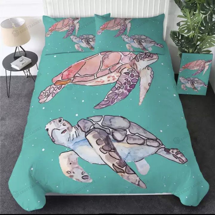 Watercolour Turtles Bed Sheets Duvet Cover Bedding Sets