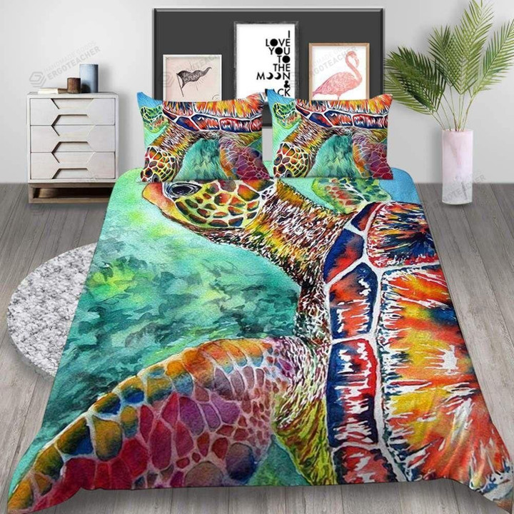 Turtle Watercolor Bed Sheets Duvet Cover Bedding Sets