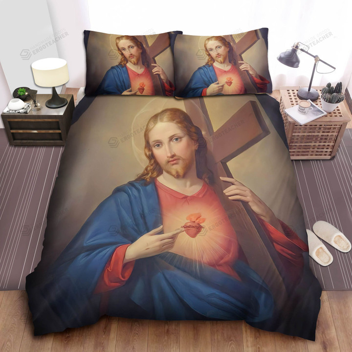 The Heart Of Jesus Bed Sheets Spread  Duvet Cover Bedding Sets