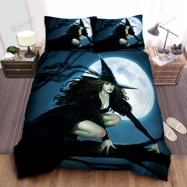 Witch By The Moon Bed Sheets Spread  Duvet Cover Bedding Sets