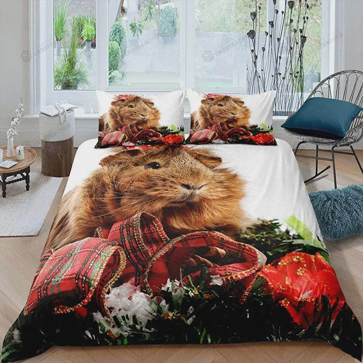Guinea Pig And Christmas Bed Sheet Duvet Cover Bedding Sets