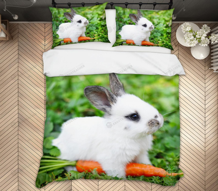Rabbit With Carrot Bed Sheet Duvet Cover Bedding Sets