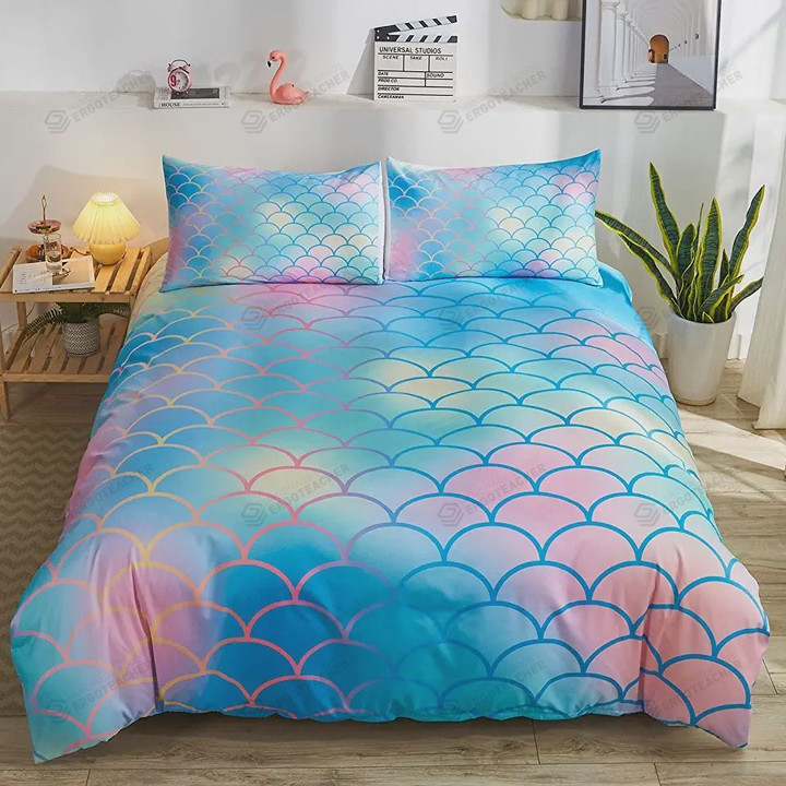 Magical Colorful Fish Scales Bed Sheet Duvet Cover Bedding Sets