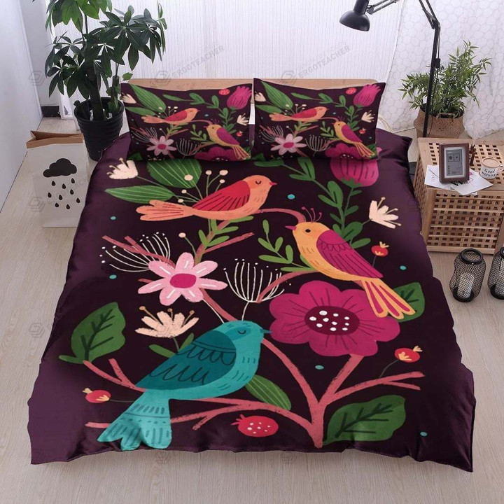 Bird And Flower Bed Sheets Duvet Cover Bedding Sets