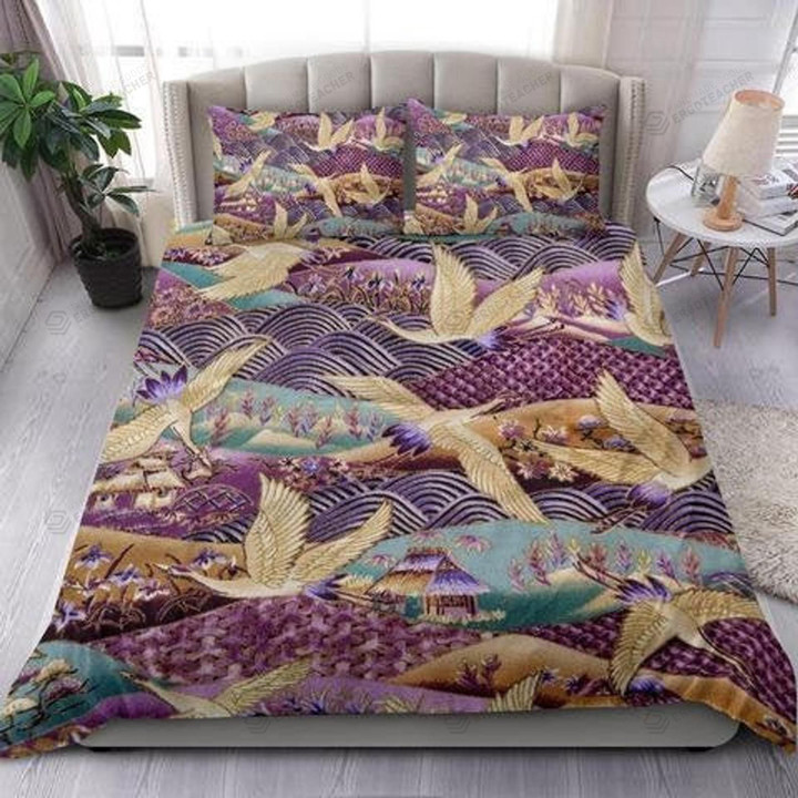 Birds Pattern Print Bed Sheets Duvet Cover Bedding Sets